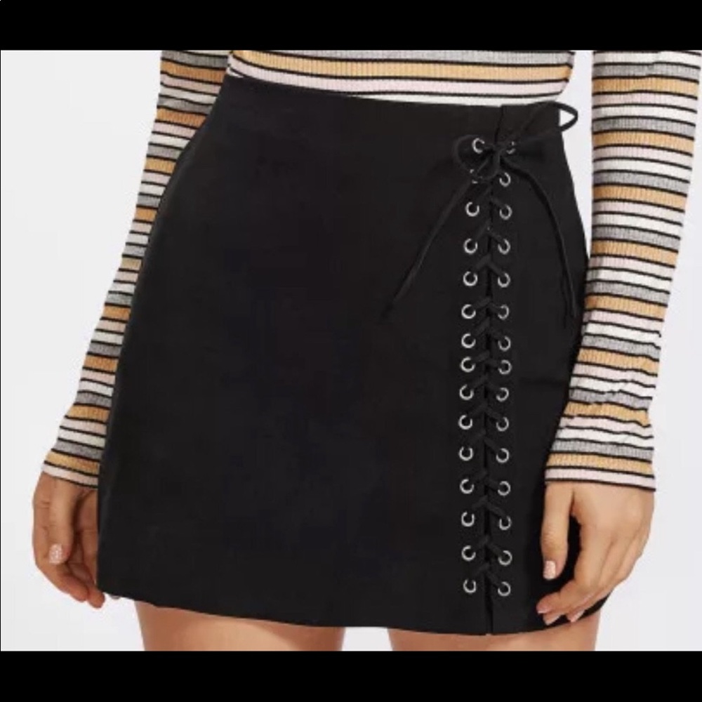 Black mini skirt